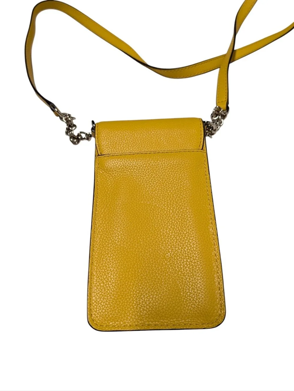 Kate Spade Yellow Phone Crossbody Bag Pebbled Leather Chain Strap NWOT